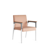 Reprise Metal Guest Chair, Wood Arm Caps