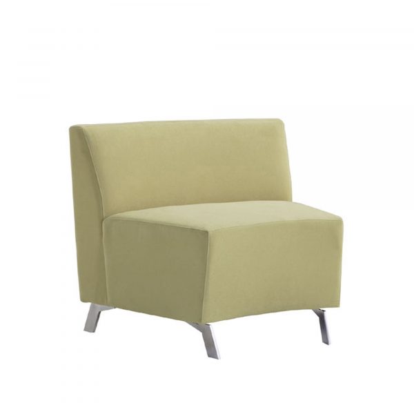 Light Green Achella Lounge Chair, Armless, 30-Degree Inside Wedge