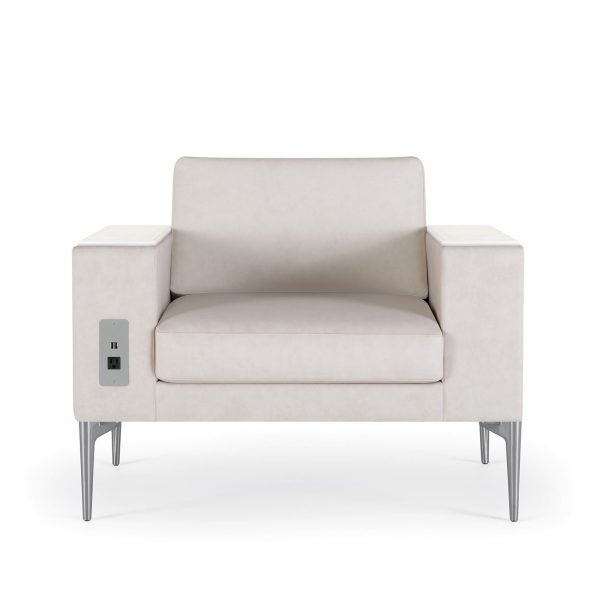 Uptown Social Lounge Chair, 7in Arms, Power Unit