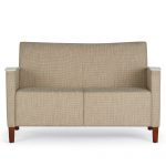 Haven Love Seat, Wood Legs, Front View