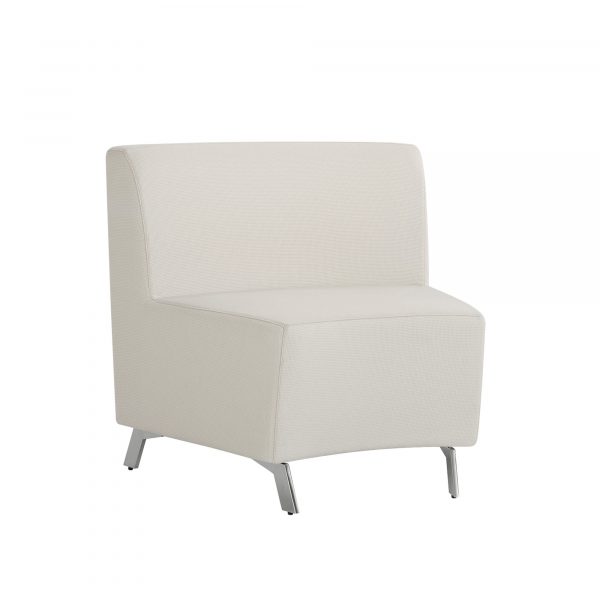 White High Back Achella Lounge Chair, Armless, 30-Degree Inside Wedge