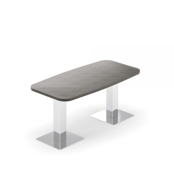 Co-op 27-Inch High Arc Rectangle Table, Slate Grey White Oak