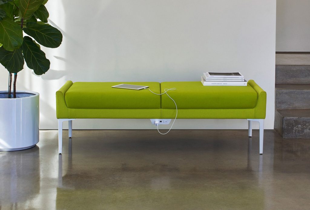 Green Savina Two Seat Bench with Power