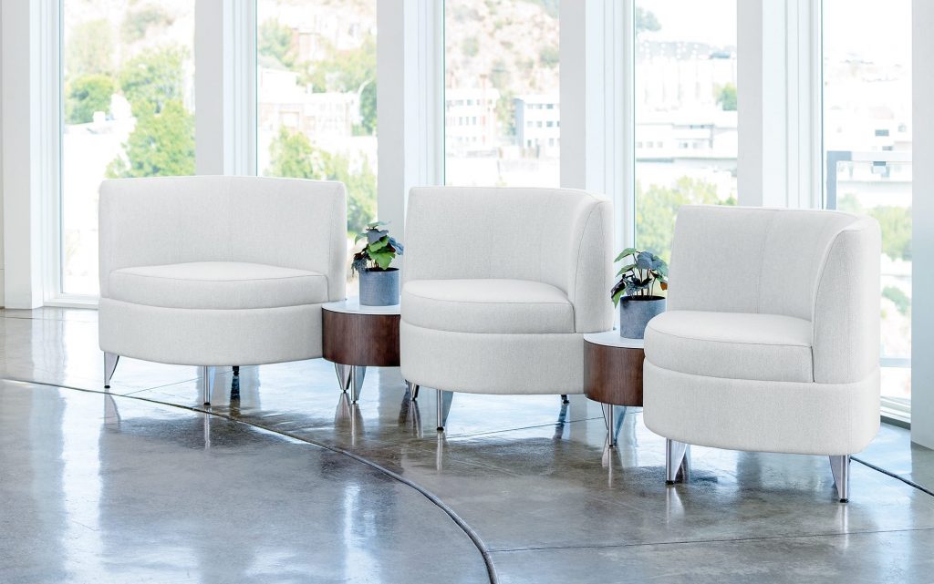 Leaf Lounge Chairs with Inline Tables