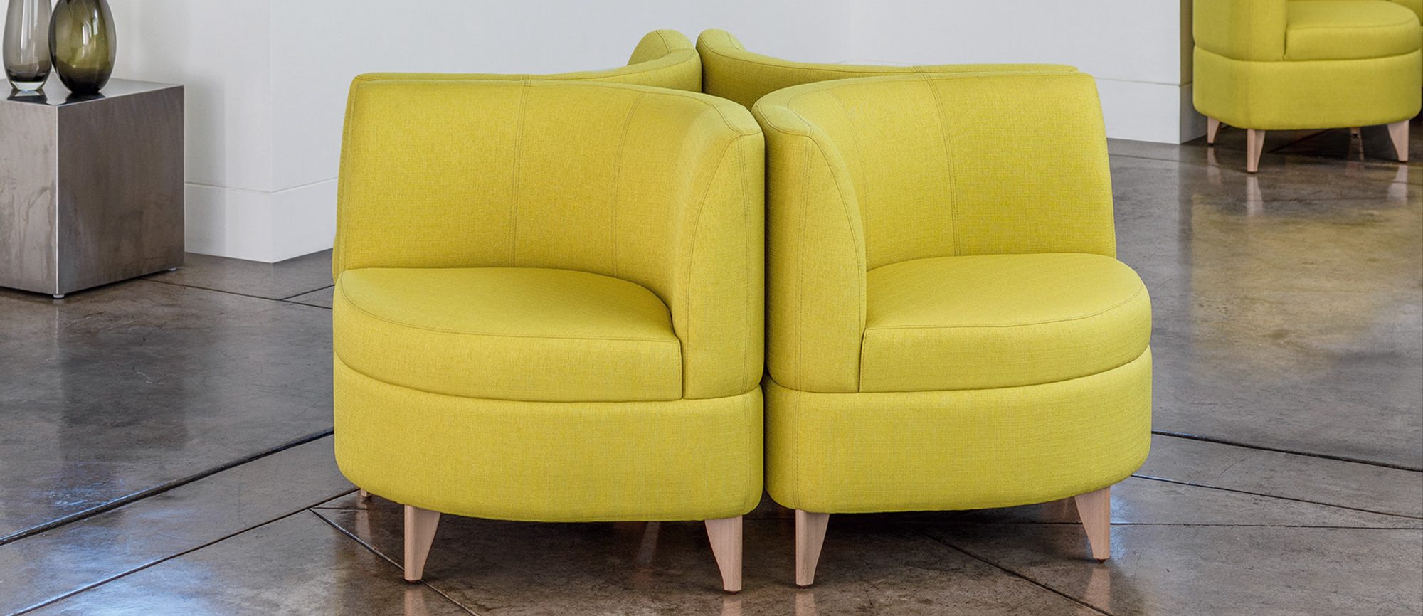 Yellow Leaf Lounge Chairs in Cluster