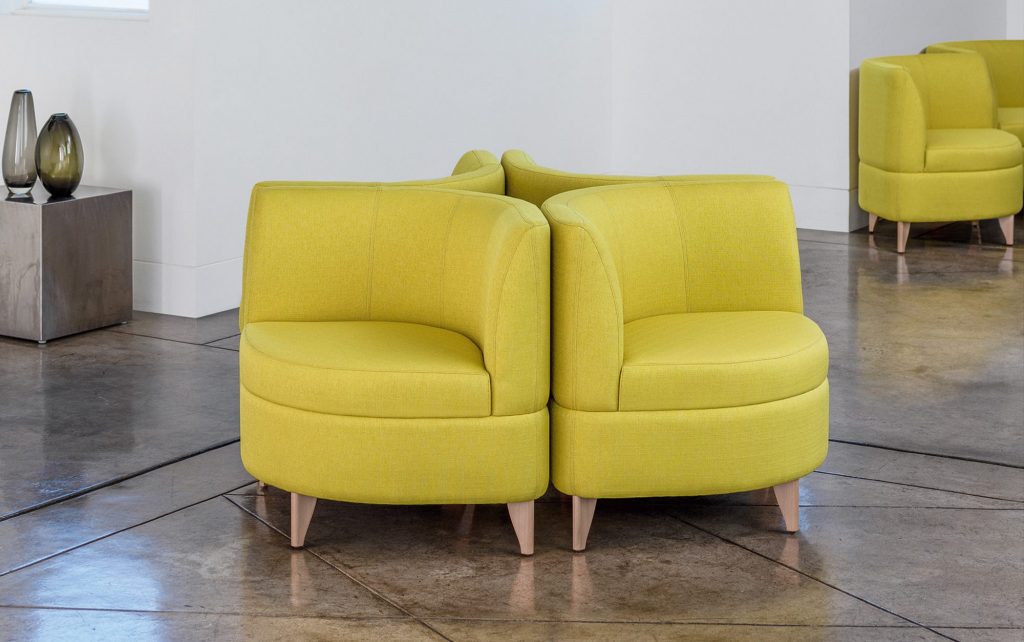 Yellow Leaf Lounge Chairs in Cluster