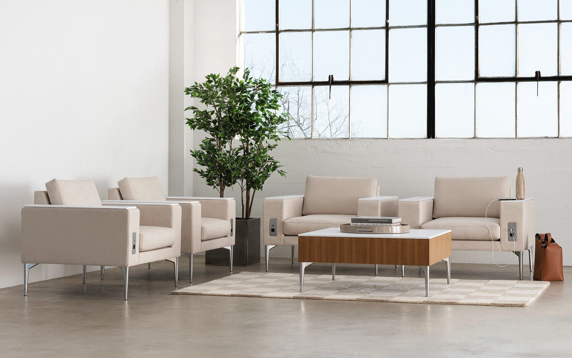 Uptown Social Lounge Chairs, Corian Arm Caps