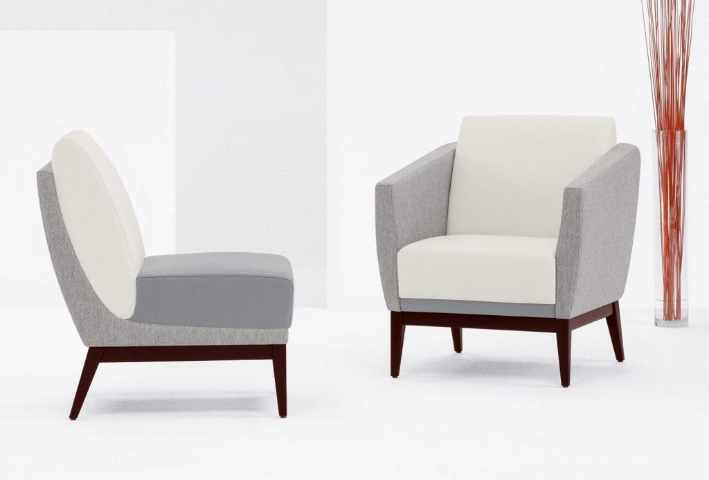 Ovate Arm and Armless Lounge Chairs