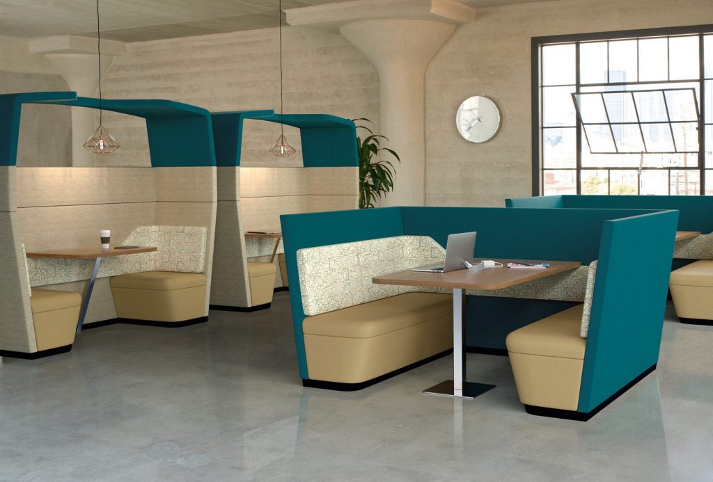 Co-op Public Love Seats, Integrated Tables & Private Lounge Units, Partial Canopies
