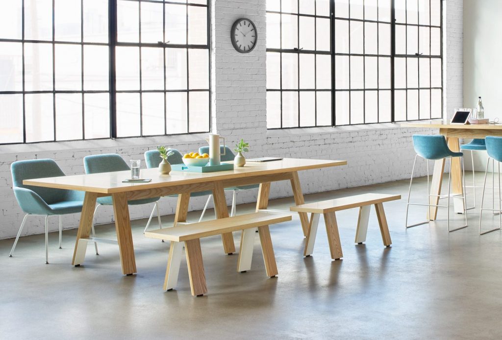 Delen Meeting Table, Benches and Sidebar Table
