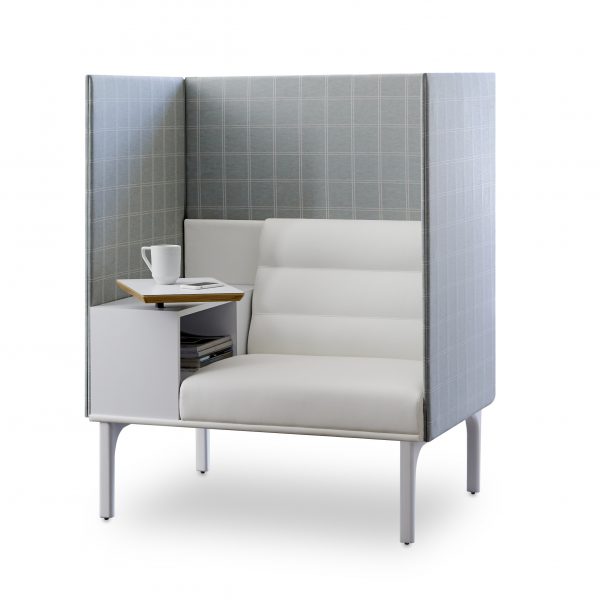 Iso Single Work Lounge Unit with Cubby and Tablet