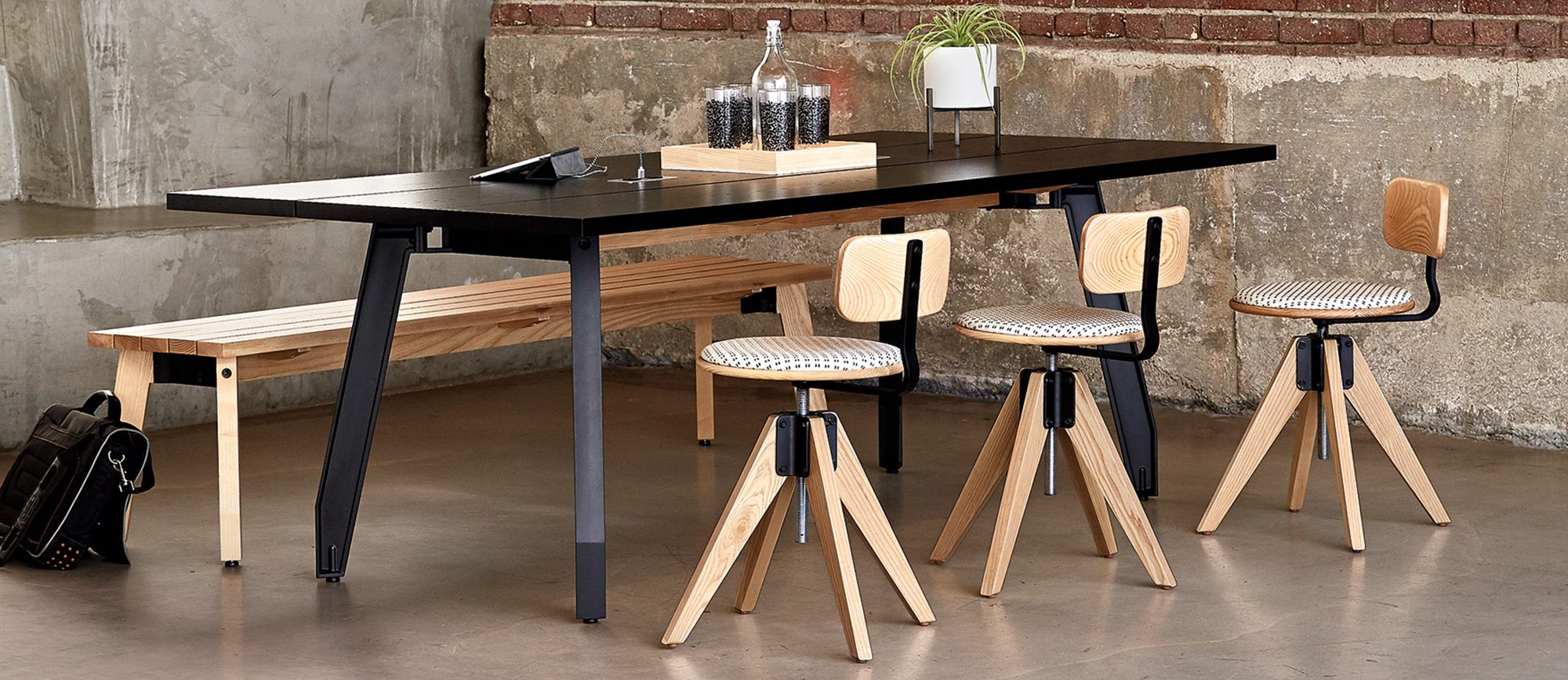 WorkSmith Stools, Bench and Meeting Table
