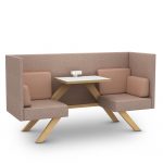 Two-Seat Lounge Booth, Low Panels, Laminate Top