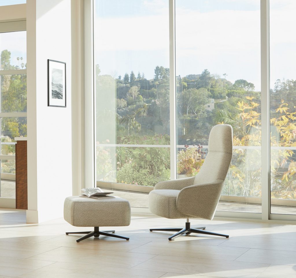 Dava High-Back & Ottoman, Personal Lounge Space