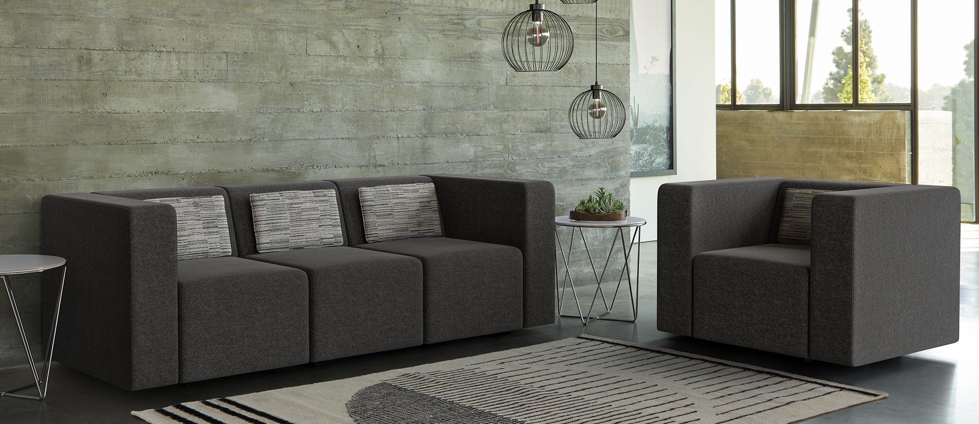Archetype Three-Seat Unit and Lounge Chair