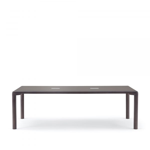 Conduit 29-inch Height Table, Slate Grey, Front View