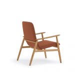 Pirra Lounge, White Oak on Ash, Mid-Back, Rear View